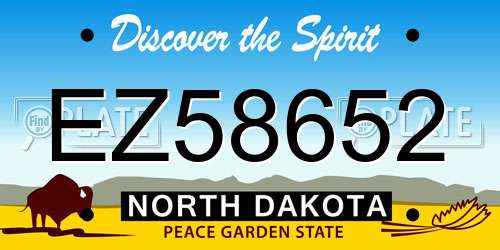 EZ58652 North Dakota License Plate
