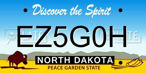 EZ5G0H North Dakota License Plate