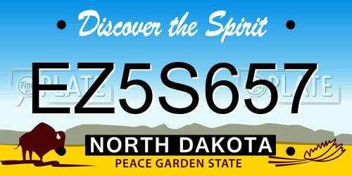 EZ5S657 North Dakota License Plate