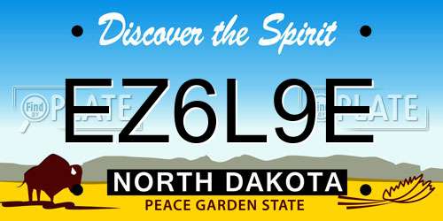EZ6L9E North Dakota License Plate