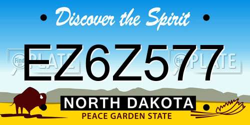 EZ6Z577 North Dakota License Plate