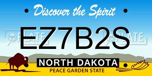 EZ7B2S North Dakota License Plate