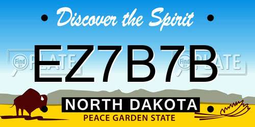 EZ7B7B North Dakota License Plate
