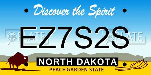 EZ7S2S North Dakota License Plate