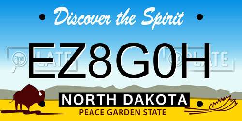EZ8G0H North Dakota License Plate