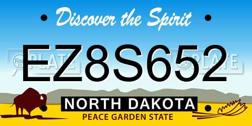EZ8S652 North Dakota License Plate