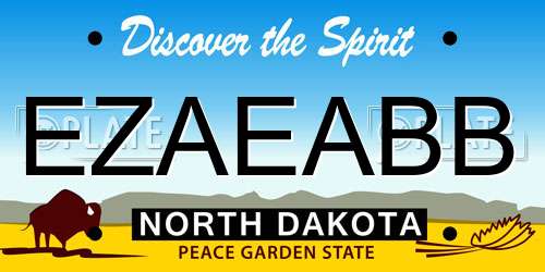 EZAEABB North Dakota License Plate