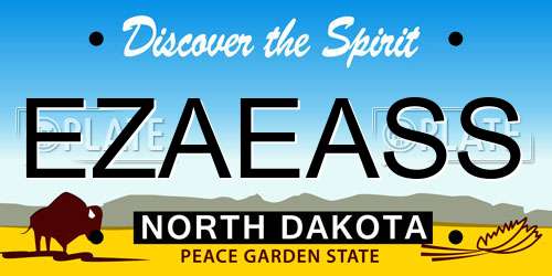 EZAEASS North Dakota License Plate