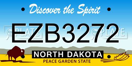 EZB3272 North Dakota License Plate