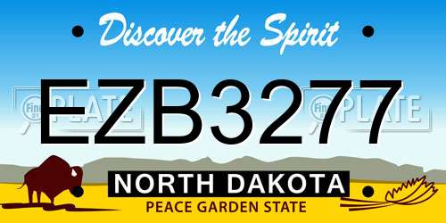 EZB3277 North Dakota License Plate