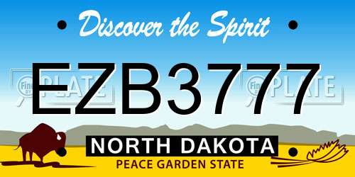 EZB3777 North Dakota License Plate