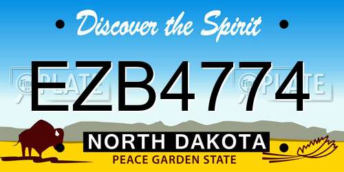 EZB4774 North Dakota License Plate