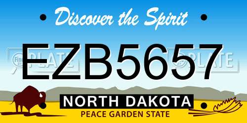 EZB5657 North Dakota License Plate