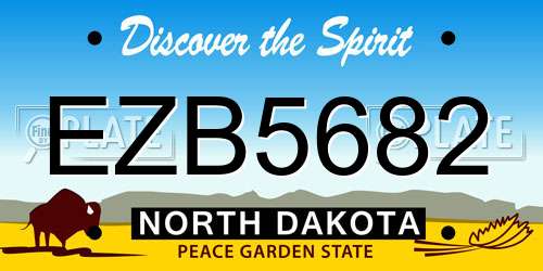 EZB5682 North Dakota License Plate
