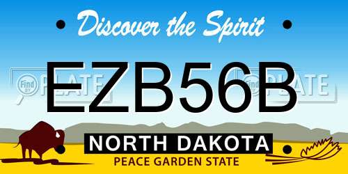 EZB56B North Dakota License Plate
