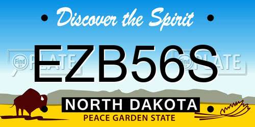 EZB56S North Dakota License Plate