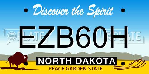 EZB60H North Dakota License Plate