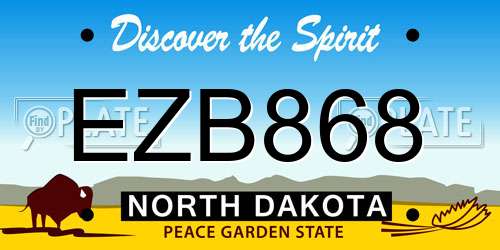 EZB868 North Dakota License Plate