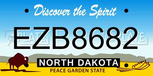EZB8682 North Dakota License Plate