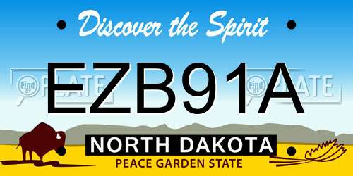 EZB91A North Dakota License Plate