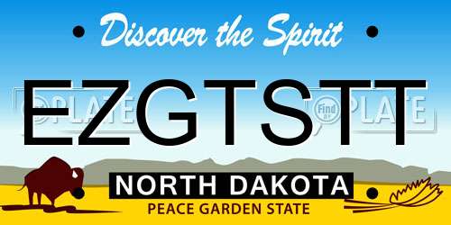 EZGTSTT North Dakota License Plate