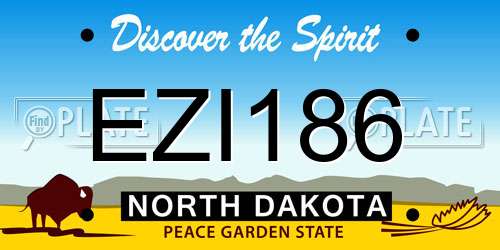 EZI186 North Dakota License Plate