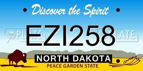 EZI258 North Dakota License Plate