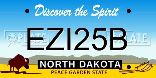 EZI25B North Dakota License Plate