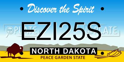 EZI25S North Dakota License Plate