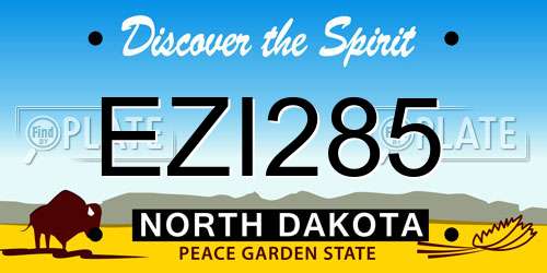 EZI285 North Dakota License Plate