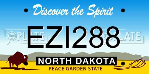 EZI288 North Dakota License Plate