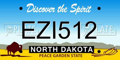 EZI512 North Dakota License Plate
