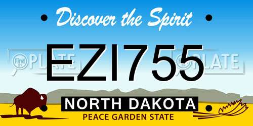 EZI755 North Dakota License Plate