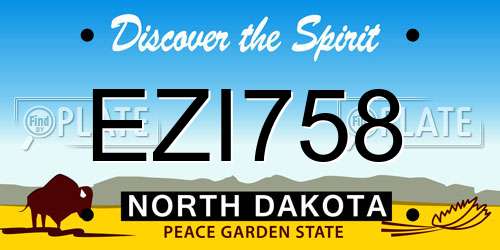 EZI758 North Dakota License Plate