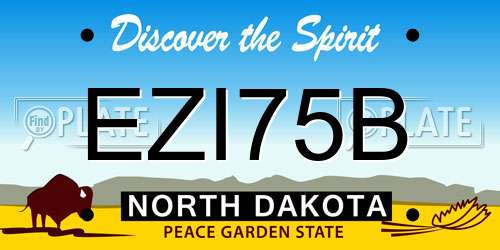 EZI75B North Dakota License Plate
