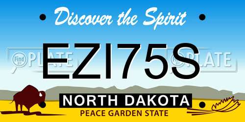 EZI75S North Dakota License Plate