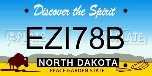 EZI78B North Dakota License Plate