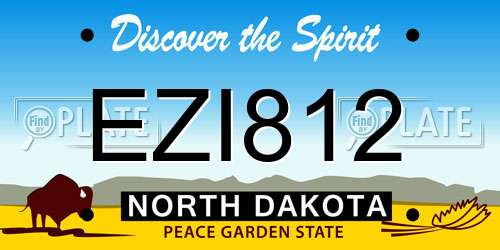 EZI812 North Dakota License Plate