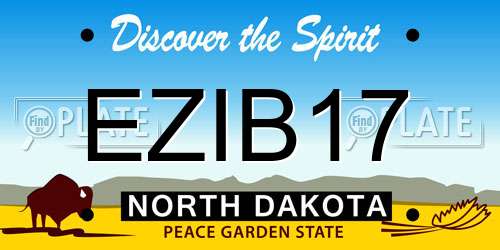 EZIB17 North Dakota License Plate