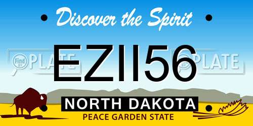 EZII56 North Dakota License Plate