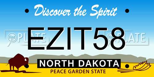 EZIT58 North Dakota License Plate