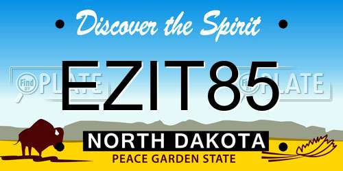 EZIT85 North Dakota License Plate