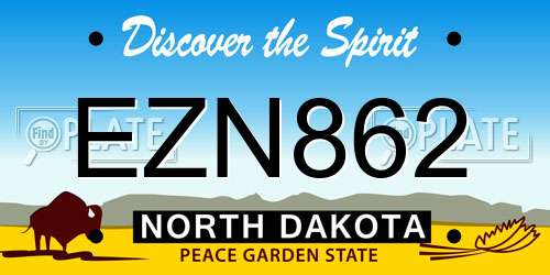 EZN862 North Dakota License Plate