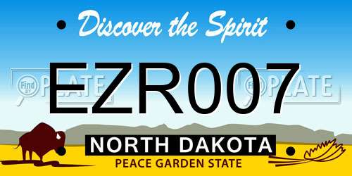 EZR007 North Dakota License Plate