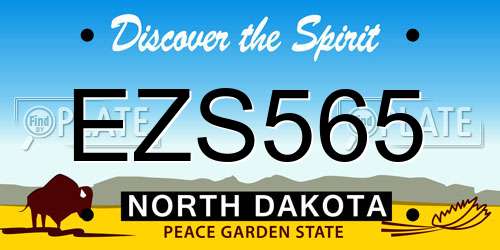 EZS565 North Dakota License Plate