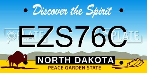 EZS76C North Dakota License Plate