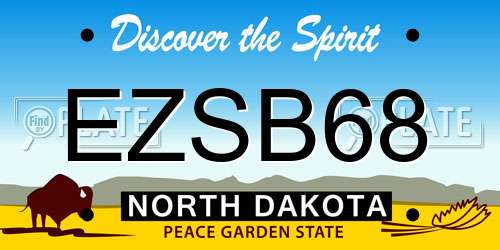 EZSB68 North Dakota License Plate