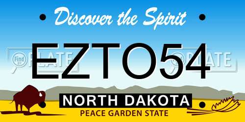 EZTO54 North Dakota License Plate