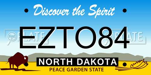 EZTO84 North Dakota License Plate