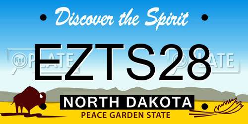 EZTS28 North Dakota License Plate